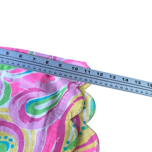 Lilly Pulitzer Buttercup Shorts Womens 00 Pink Green Paisley Scallop All Nighter - Picture 8 of 9